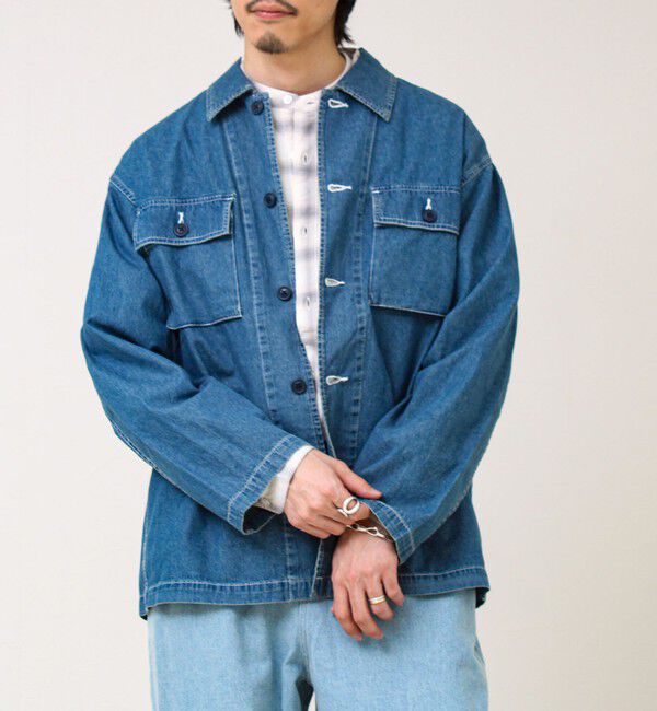 GLOSTER「【デニム/リップストップ】ミリタリーオーバーシャツ」|シャツ・ブラウス|