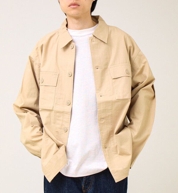 GLOSTER「【デニム/リップストップ】ミリタリーオーバーシャツ」|シャツ・ブラウス|