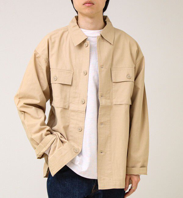 GLOSTER「【デニム/リップストップ】ミリタリーオーバーシャツ」|シャツ・ブラウス|