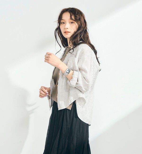 fredy emue「LINEN100 クロップドシャツ」|シャツ・ブラウス|