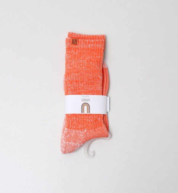 GLOSTER「【UNIVERSAL OVERALL】むら糸リブクルーソックス」|ソックス|オレンジ