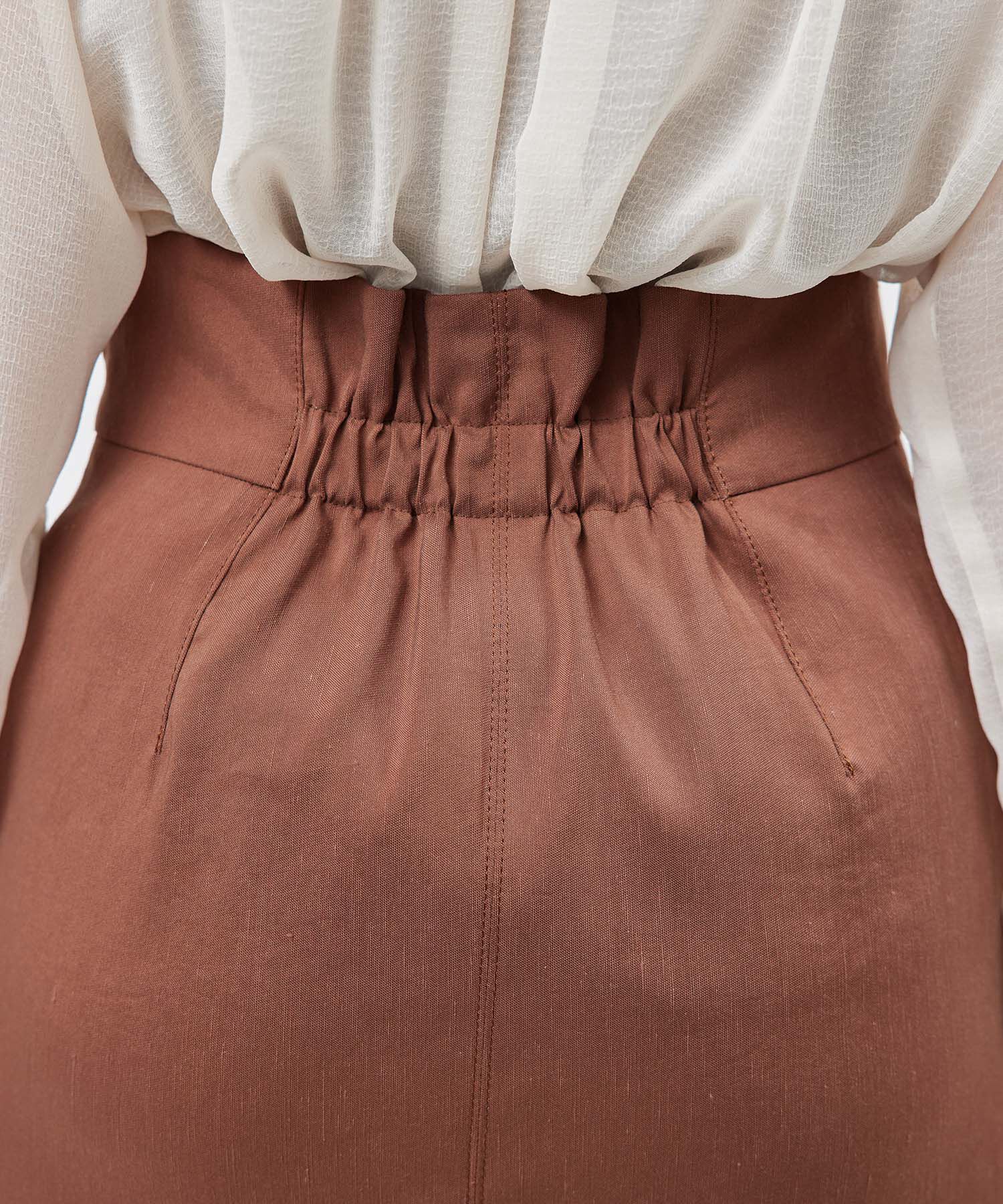 ROPE「リネンストレッチポケット付きタイトスカート/24SS【一部WEB限定】【雑誌掲載】【メディア掲載】」|スカート|