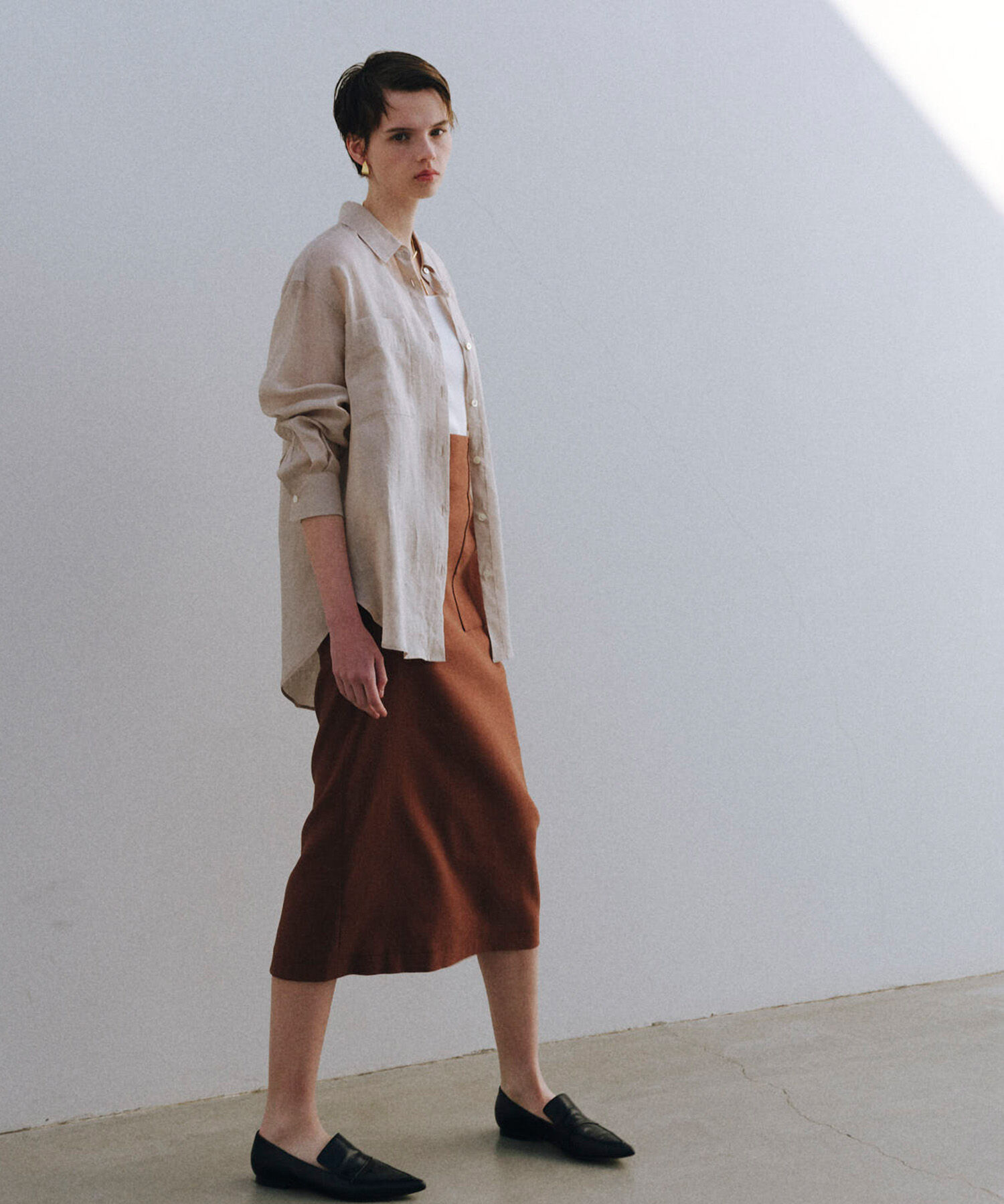 ROPE「リネンストレッチポケット付きタイトスカート/24SS【一部WEB限定】【雑誌掲載】【メディア掲載】」|スカート|