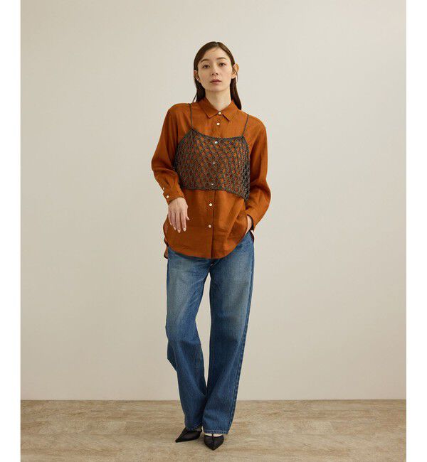 ROPE「ラメコードメッシュキャミソール/洗える」|キャミソール|