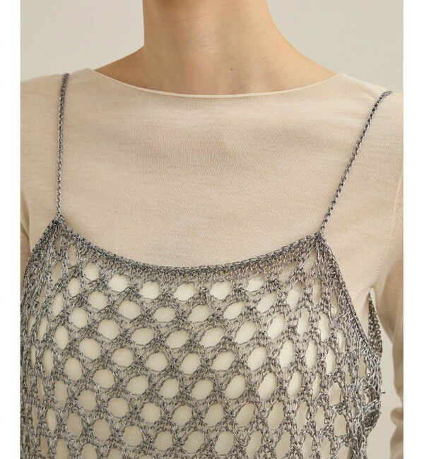 ROPE「ラメコードメッシュキャミソール/洗える」|キャミソール|