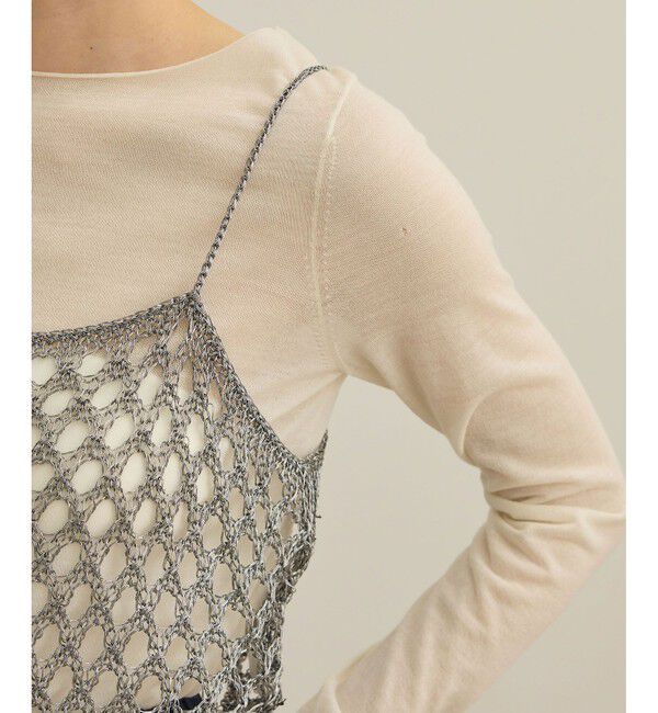 ROPE「ラメコードメッシュキャミソール/洗える」|キャミソール|