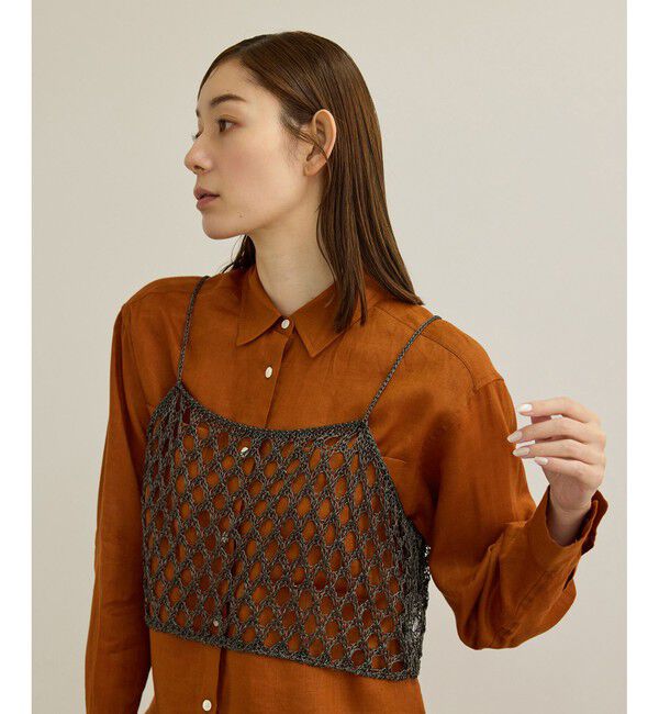 ROPE「ラメコードメッシュキャミソール/洗える」|キャミソール|