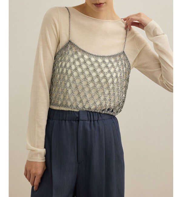 ROPE「ラメコードメッシュキャミソール/洗える」|キャミソール|