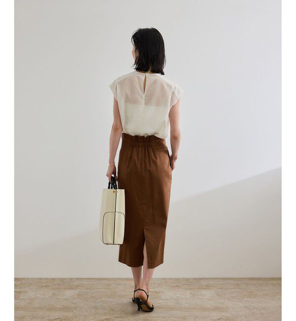 ROPE「【洗える】サテンリネン ポケット付きタイトスカート【34サイズ/J'aDoRe・店舗限定】/25SS」|スカート|