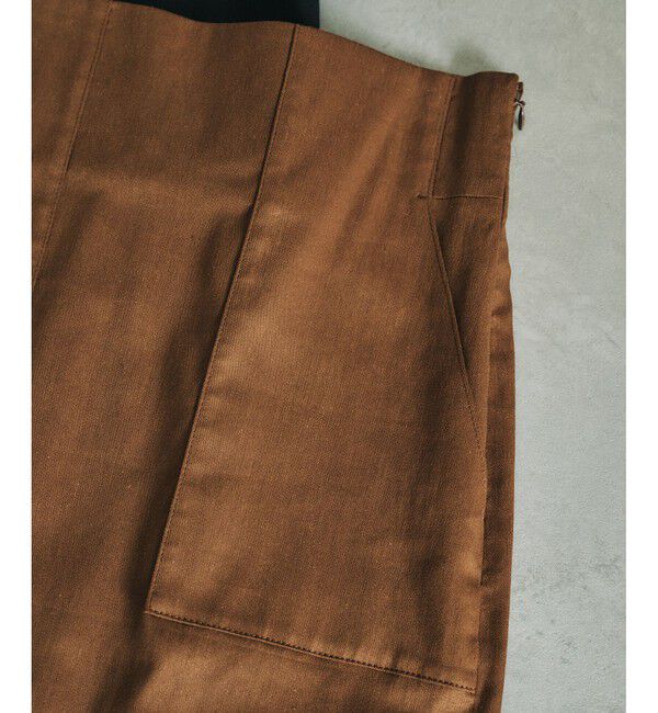 ROPE「【洗える】サテンリネン ポケット付きタイトスカート【34サイズ/J'aDoRe・店舗限定】/25SS」|スカート|