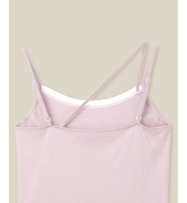 ROPE「【WEB・一部店舗限定】【接触冷感/UVカット】前後2WAY チュールコンビアシメキャミソール」|キャミソール|