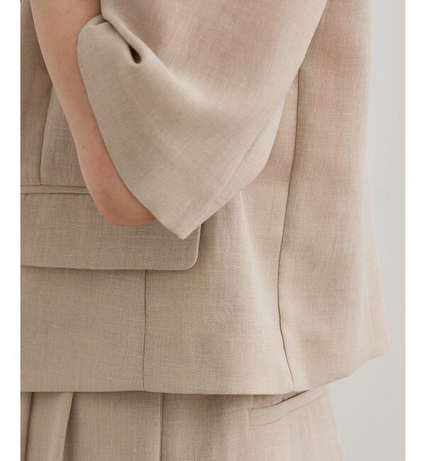 ROPE「【洗える】リネンライクコンパクトジャケット/セットアップ対応【WEB・一部店舗限定】」|テーラードジャケット|