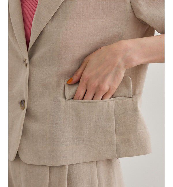 ROPE「【洗える】リネンライクコンパクトジャケット/セットアップ対応【WEB・一部店舗限定】」|テーラードジャケット|