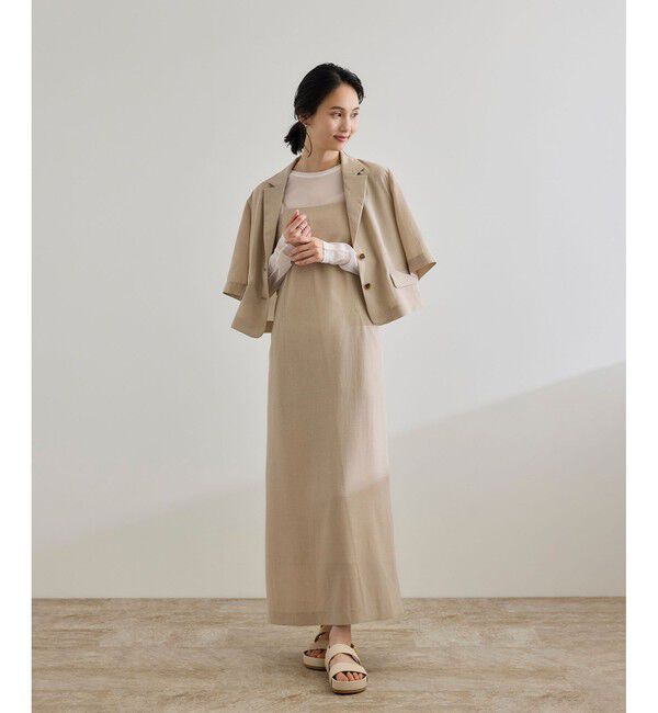 ROPE「【洗える】リネンライクコンパクトジャケット/セットアップ対応【WEB・一部店舗限定】」|テーラードジャケット|