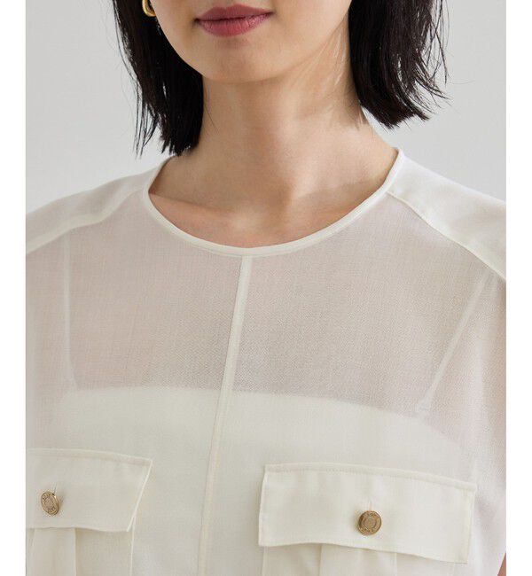 ROPE「【洗える】サファリ シアーブラウス」|シャツ・ブラウス|