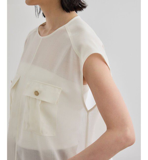 ROPE「【洗える】サファリ シアーブラウス」|シャツ・ブラウス|