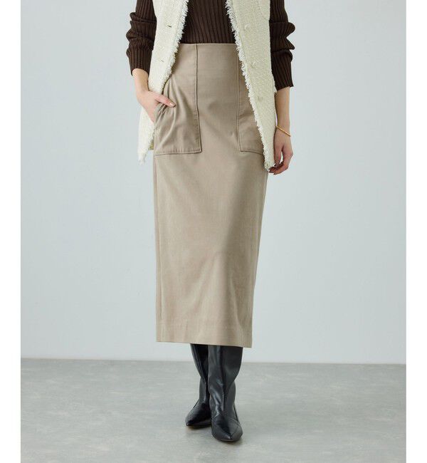 ROPE「[美人スカート]スエードポケット付きタイトスカート/イージーケア」|スカート|