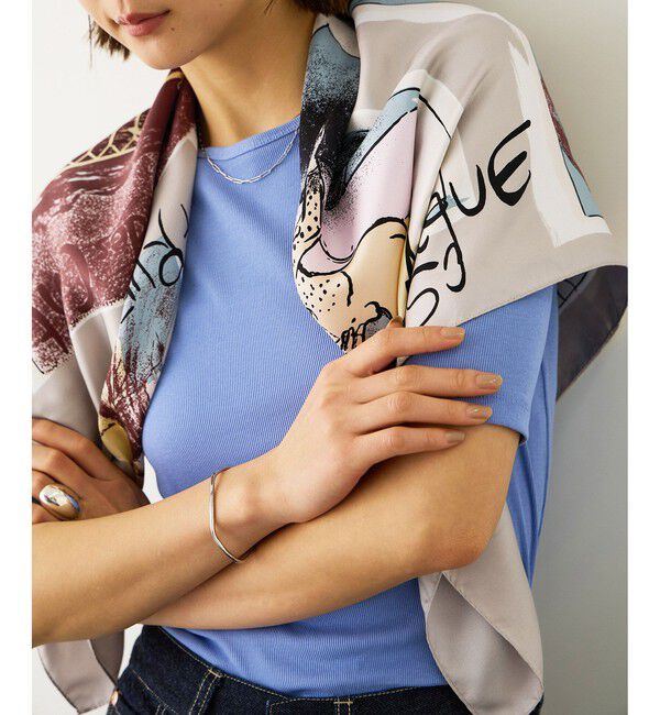 ROPE「ロートレックシルクスカーフ/Lサイズ」|バンダナ・スカーフ|ライトグレー(08)