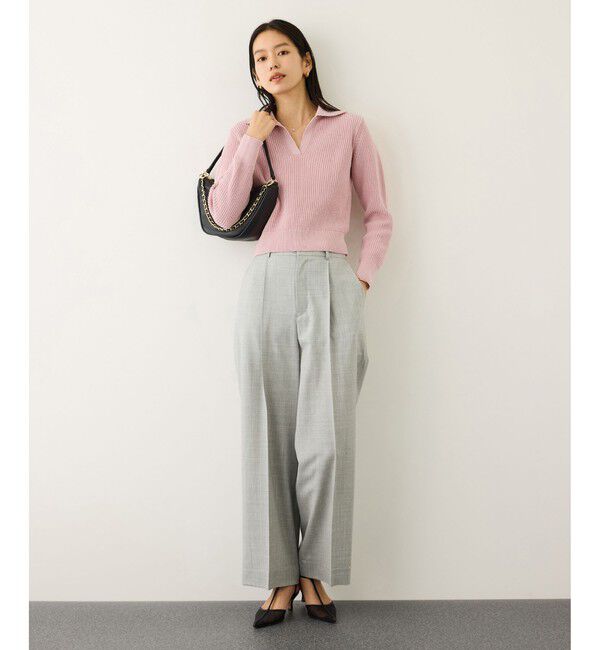 ROPE「オーガニックコットンポロ襟プルオーバー/イージーケア」|ニット・セーター|