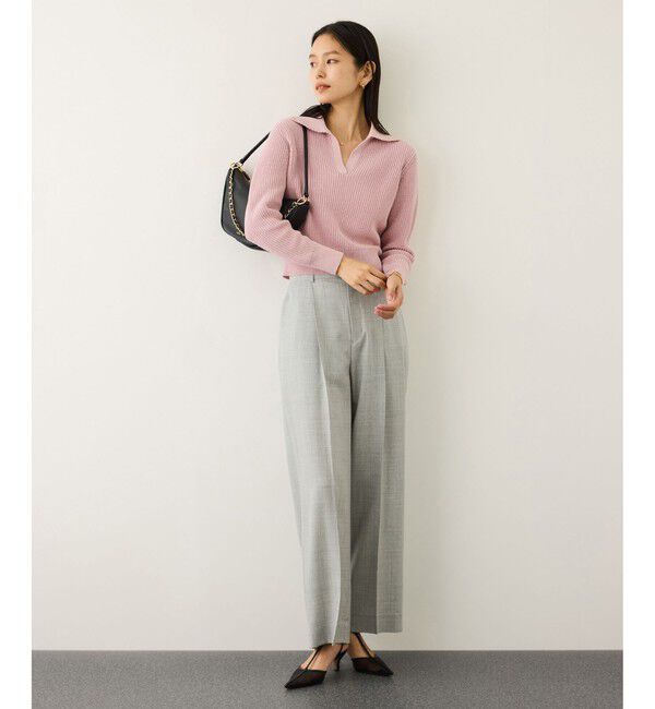 ROPE「オーガニックコットンポロ襟プルオーバー/イージーケア」|ニット・セーター|