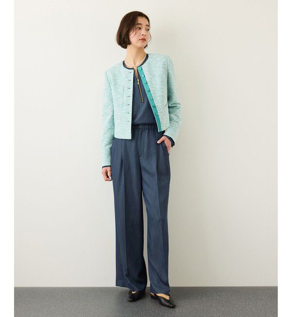 ROPE「ツイードノーカラージャケット」|ノーカラージャケット|