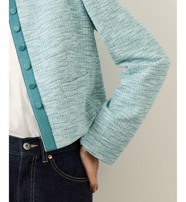 ROPE「ツイードノーカラージャケット」|ノーカラージャケット|