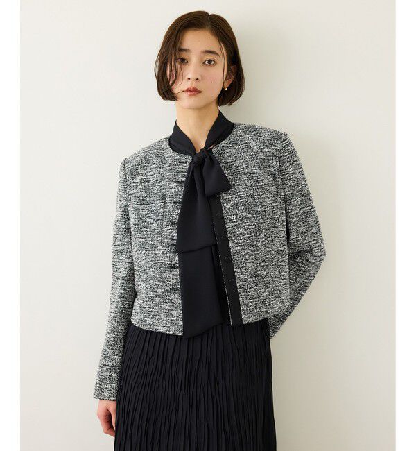 ROPE「ツイードノーカラージャケット」|ノーカラージャケット|