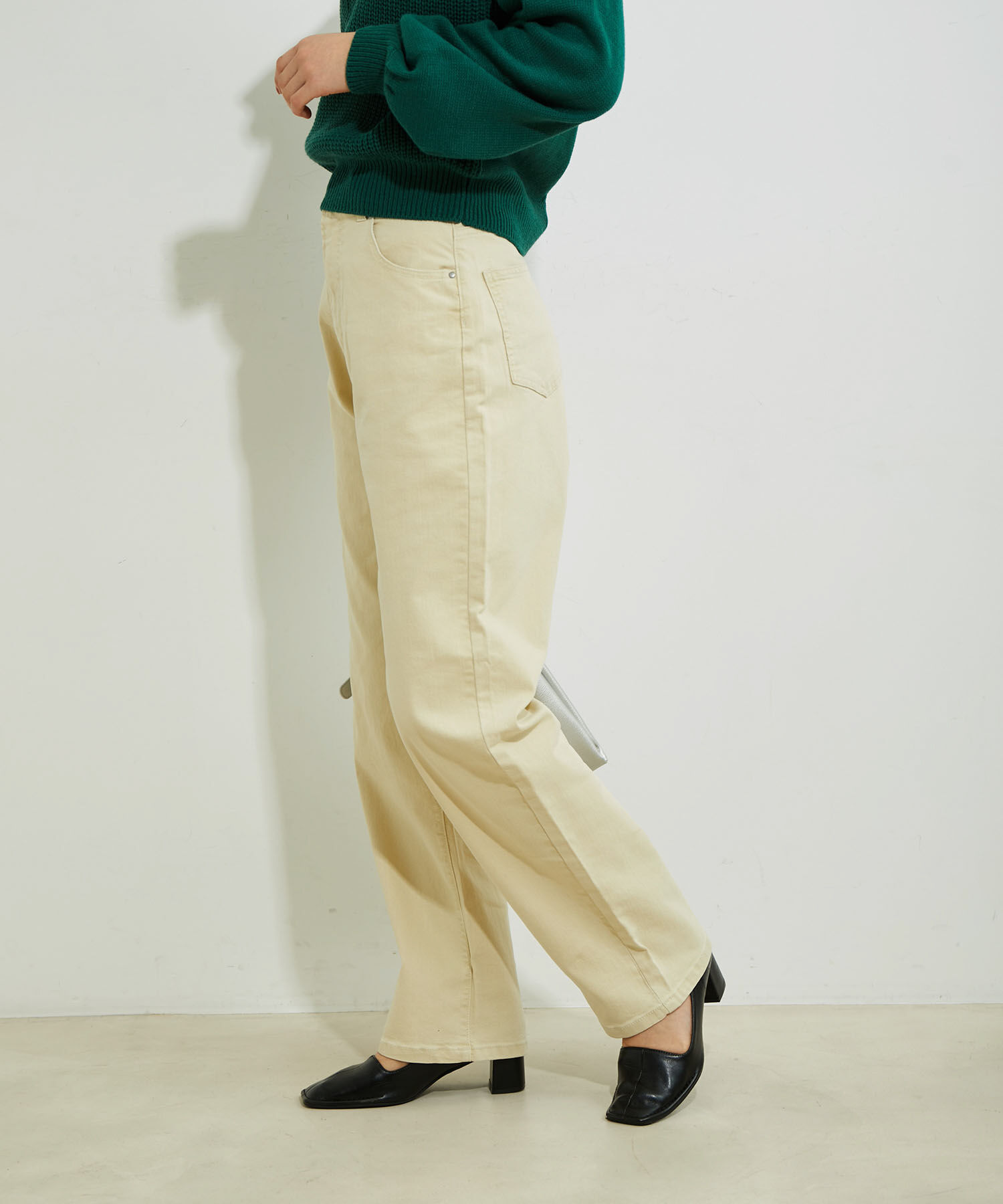 VIS「ツイル＆デニムストレートパンツ」|デニム|