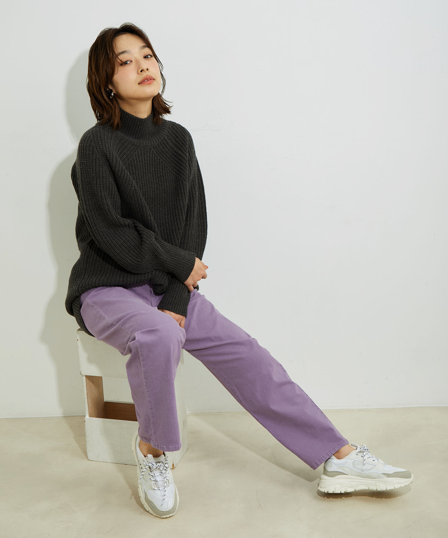 VIS「ツイル＆デニムストレートパンツ」|デニム|