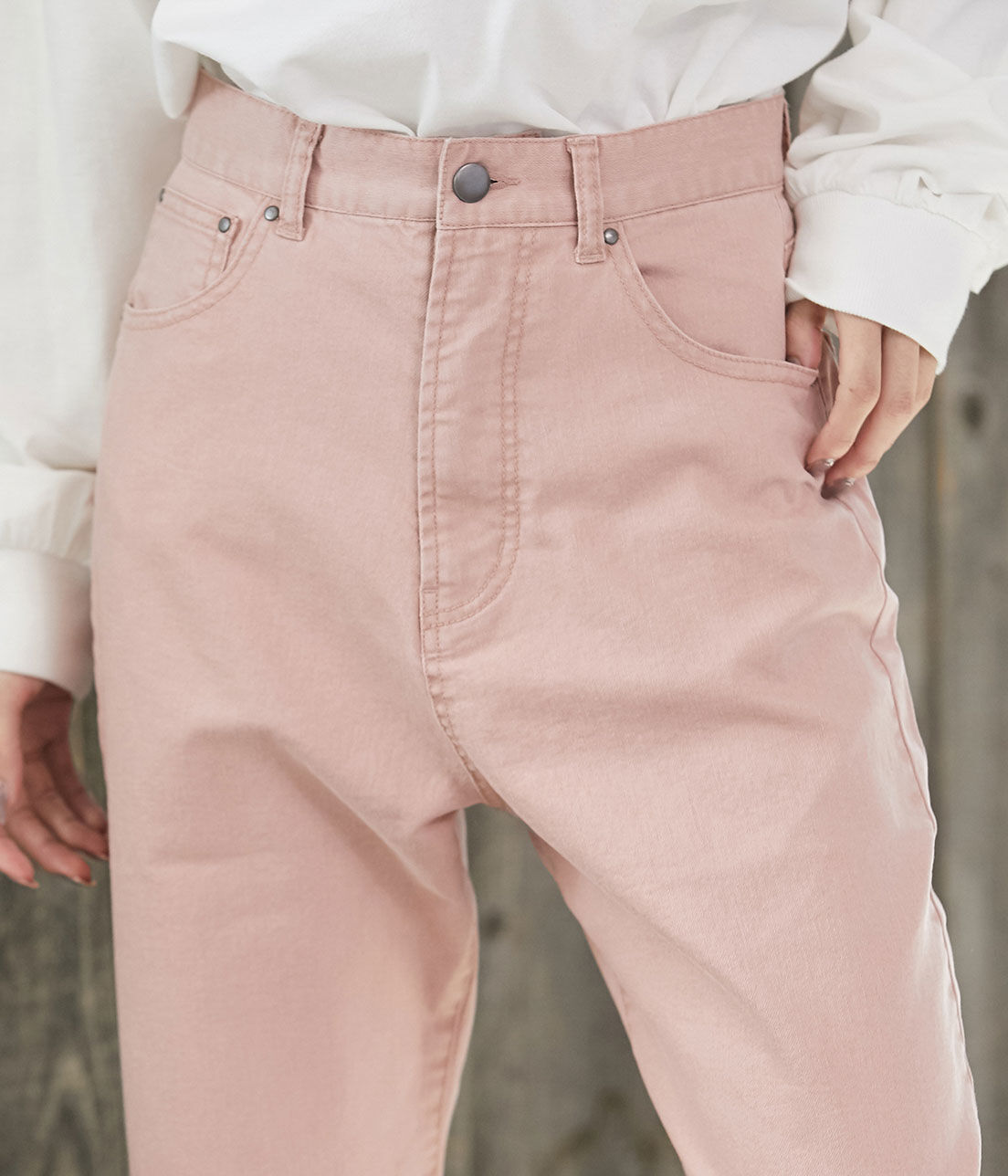 VIS「ツイル＆デニムストレートパンツ」|デニム|