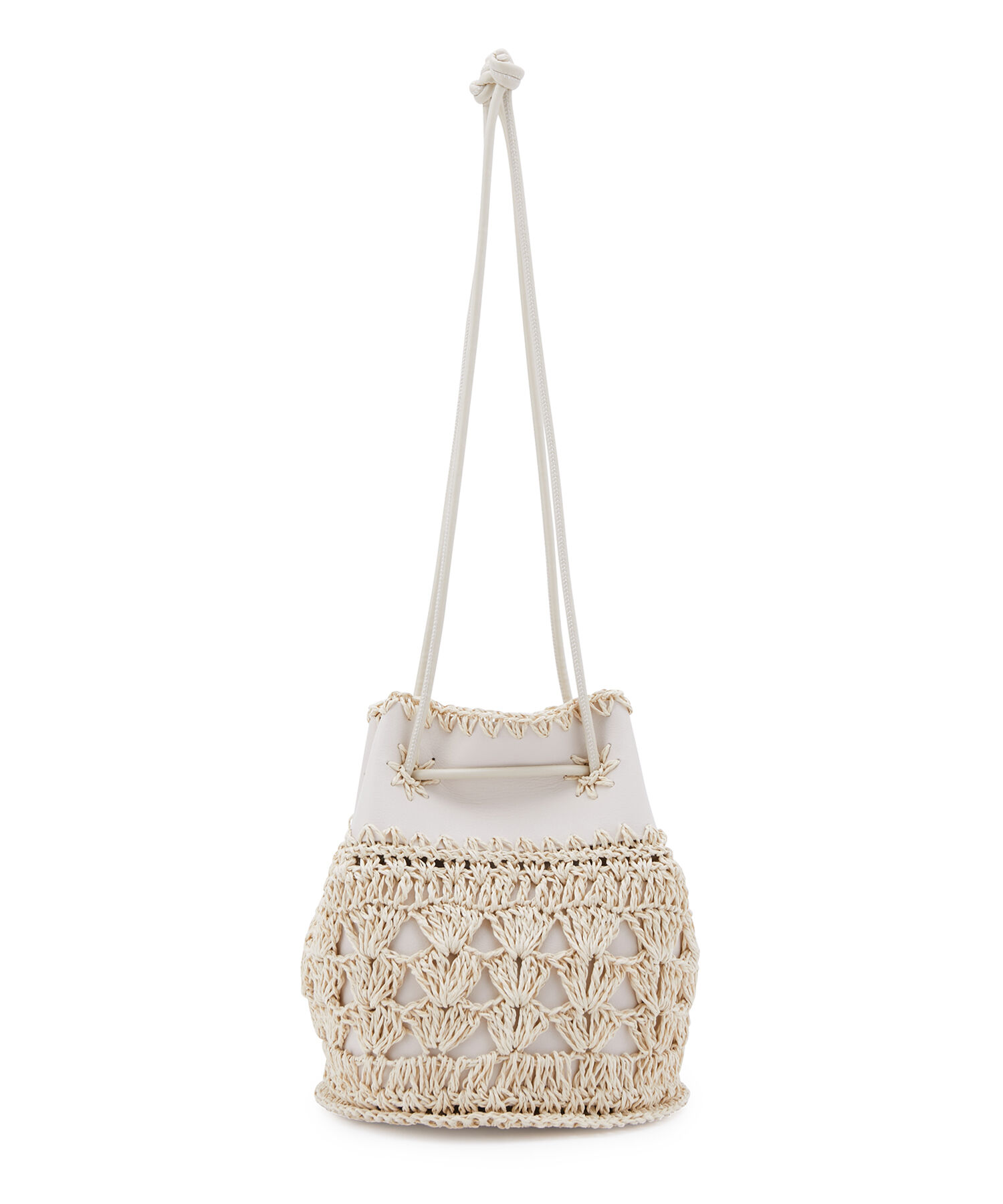 VIS「雑材コンビ異素材巾着バッグ」|ショルダー・メッセンジャー|