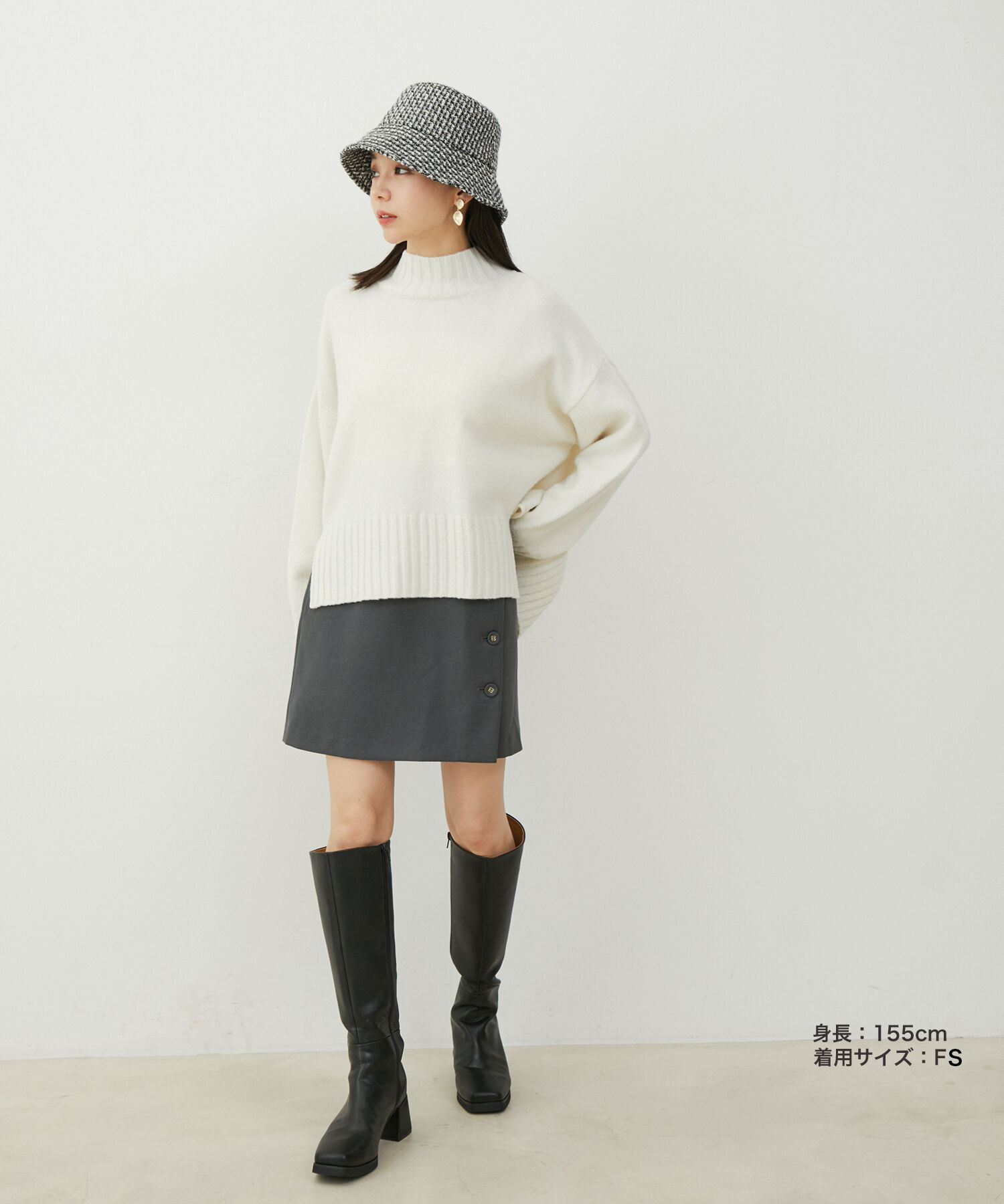 VIS「【選べる着丈】ふわもこサイドスリットニット【洗える】」|ニット・セーター|