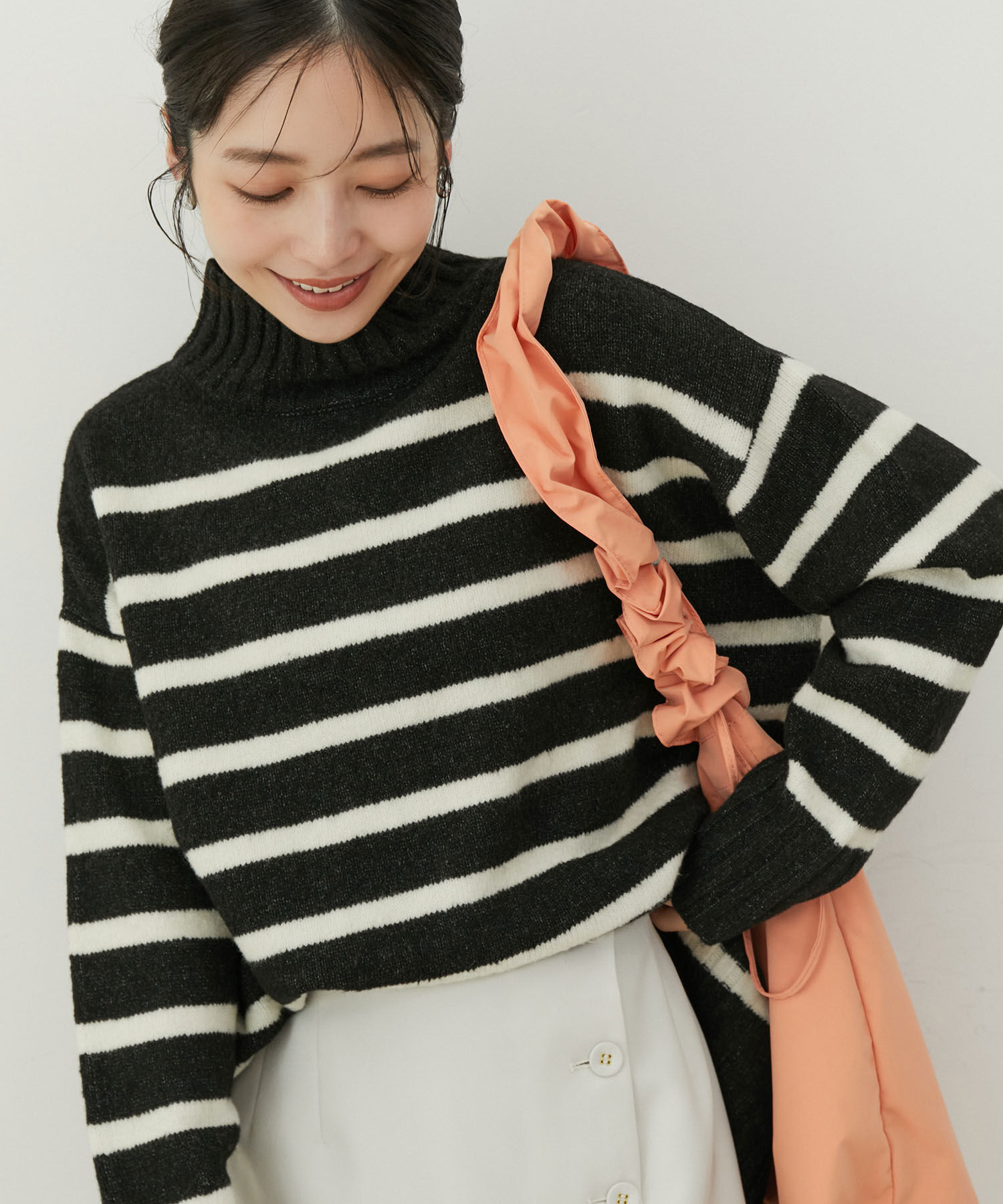 VIS「【選べる着丈】ふわもこサイドスリットニット【洗える】」|ニット・セーター|