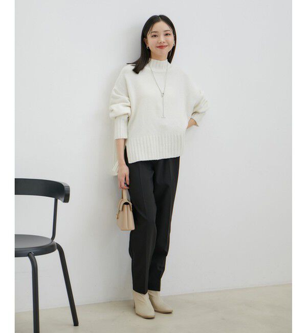 VIS「【選べる着丈】ふわもこサイドスリットニット【洗える】」|ニット・セーター|