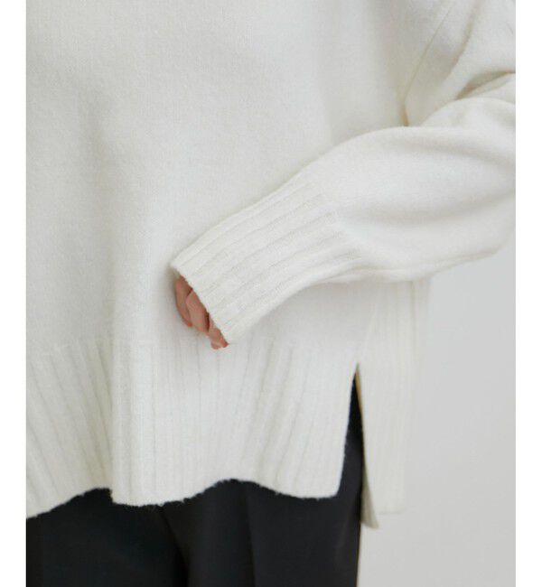 VIS「【選べる着丈】ふわもこサイドスリットニット【洗える】」|ニット・セーター|