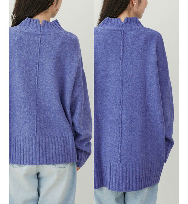 VIS「【選べる着丈】ふわもこサイドスリットニット【洗える】」|ニット・セーター|