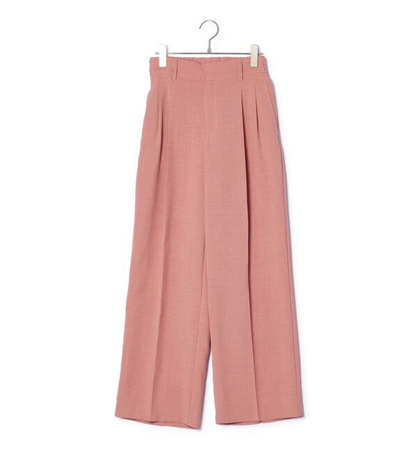 VIS「【美easy】リネンライクワンタックワイドスラックスパンツ【接触冷感/洗える】」|スラックス|