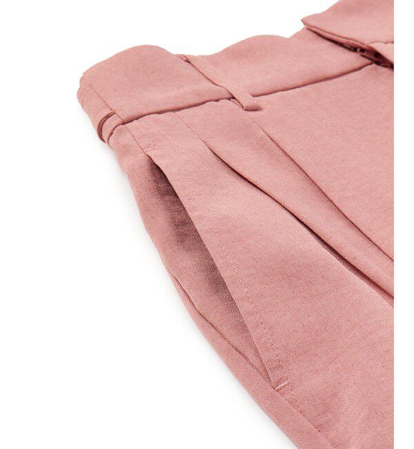 VIS「【美easy】リネンライクワンタックワイドスラックスパンツ【接触冷感/洗える】」|スラックス|