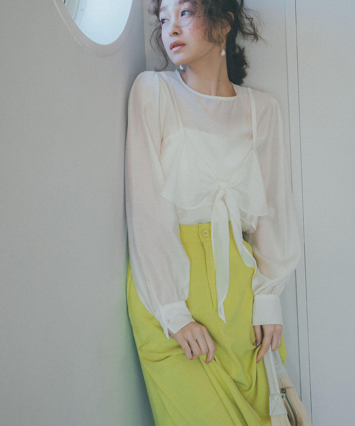 VIS「ビスチェドッキングシアーブラウス」|シャツ・ブラウス|オフホワイト(15)