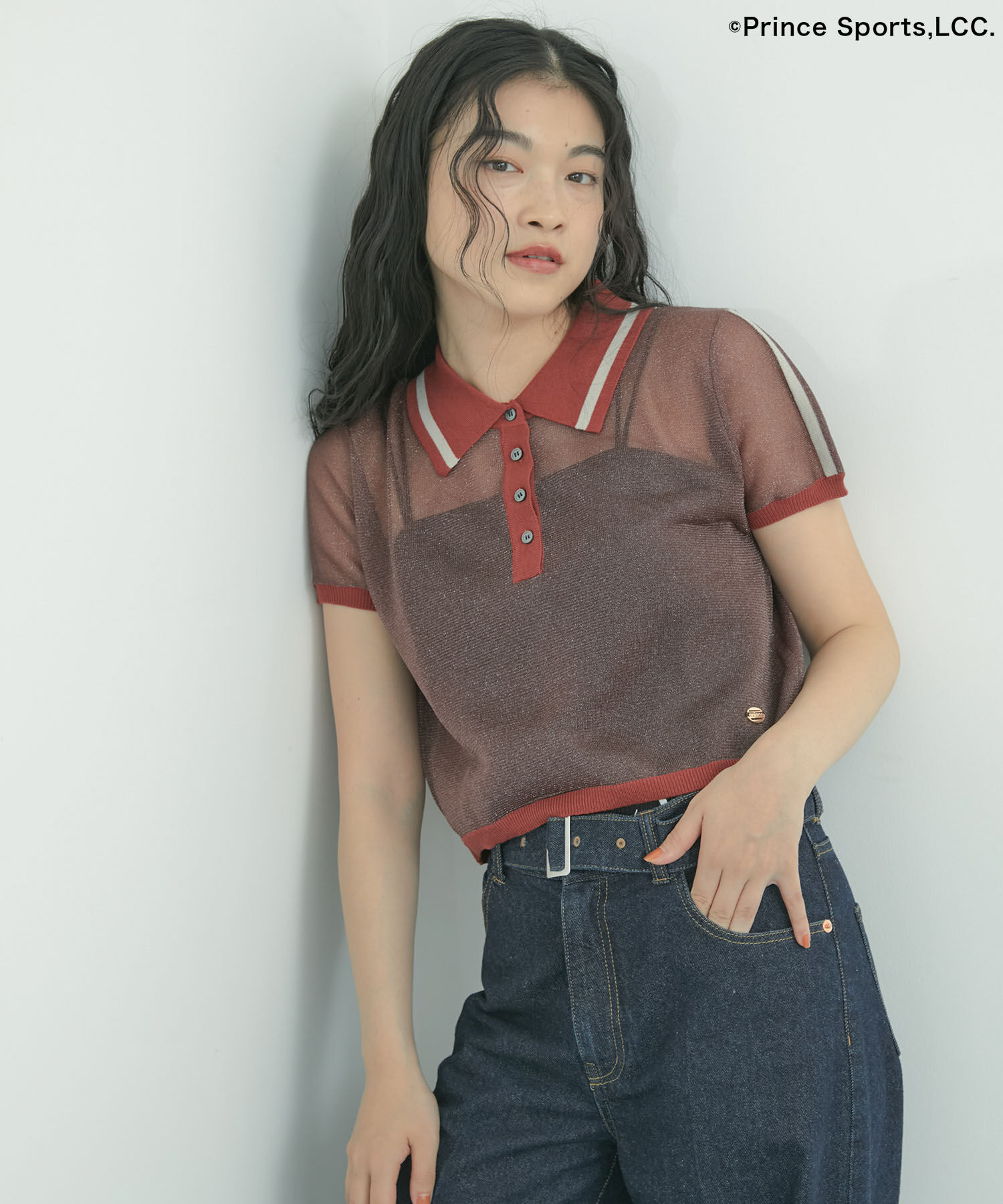 VIS「【Prince】VIS別注ラメシアーポロシャツ」|ポロシャツ|