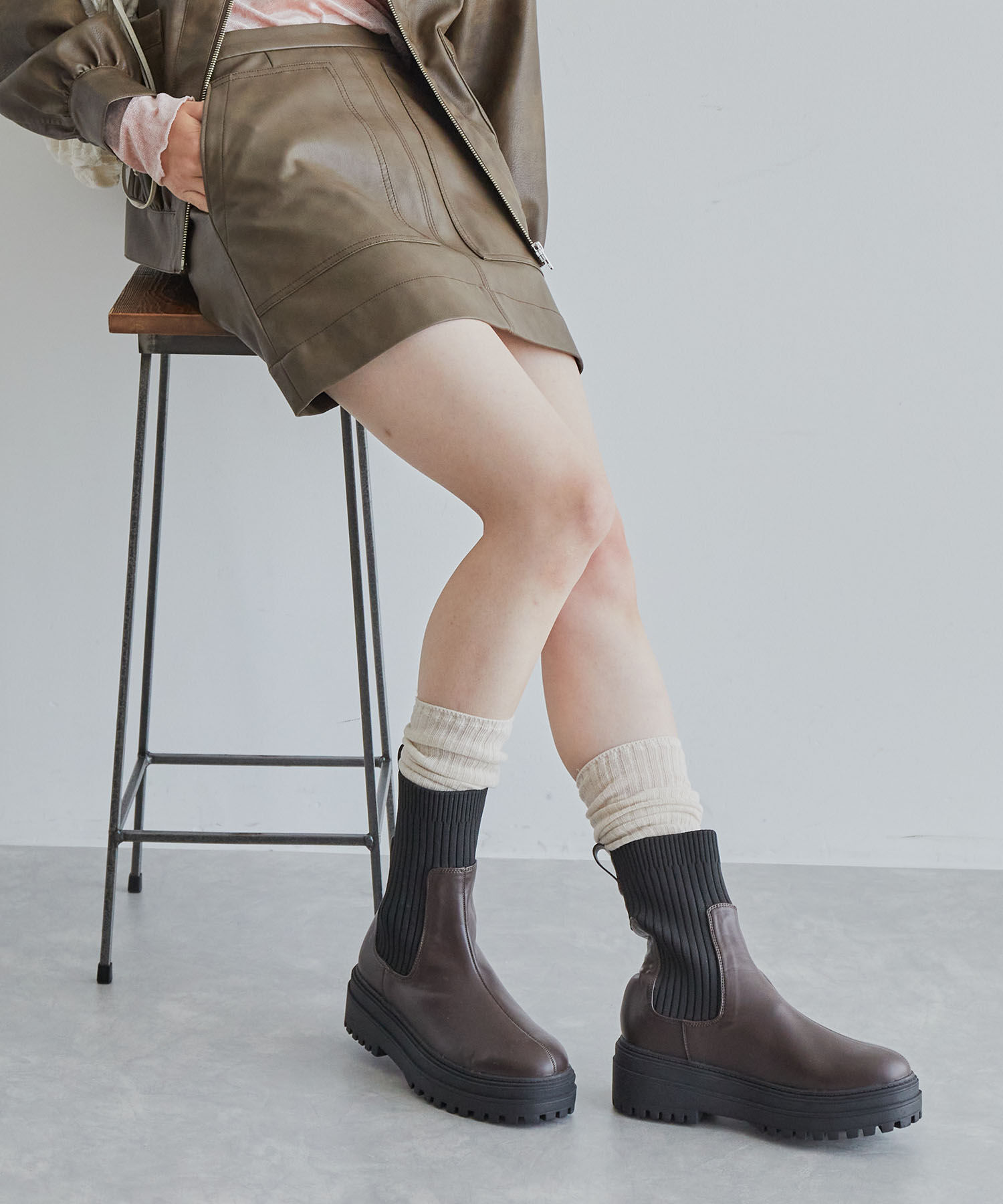 Juze「タンクソールサイドニットブーツ」|その他|