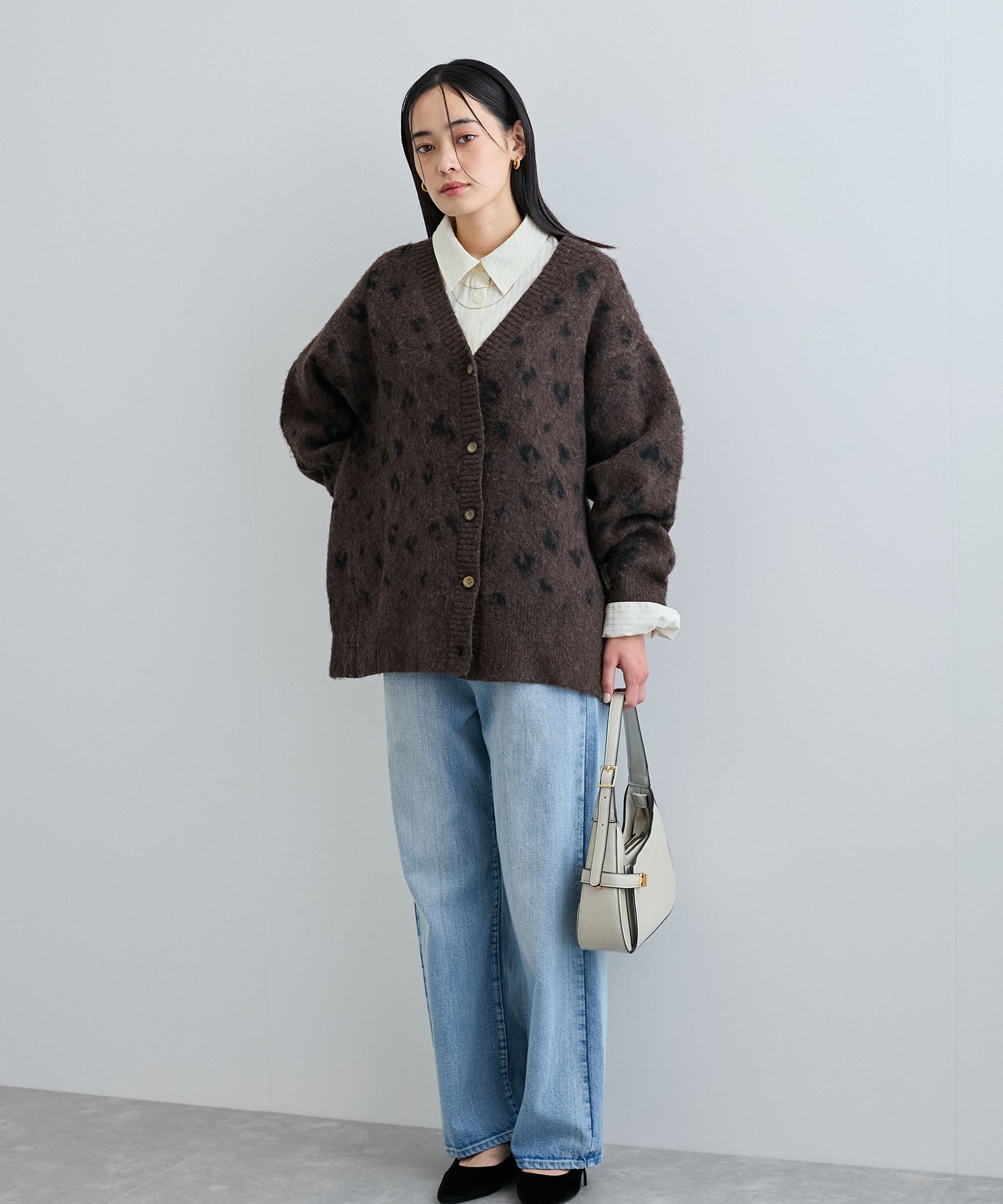 VIS「シャギーレオパードカーディガン」|カーディガン|