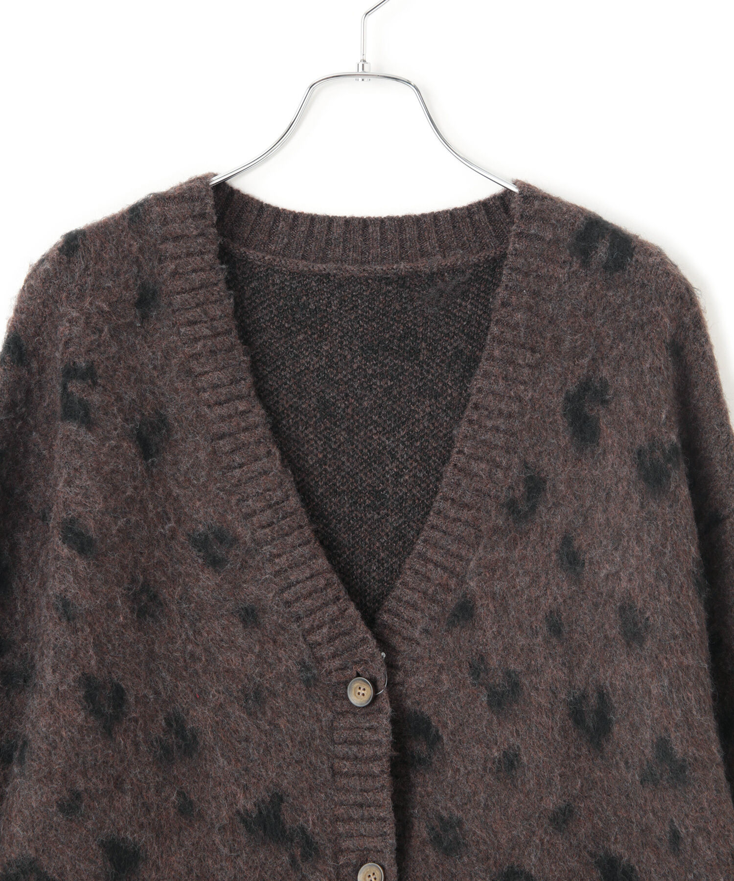 VIS「シャギーレオパードカーディガン」|カーディガン|