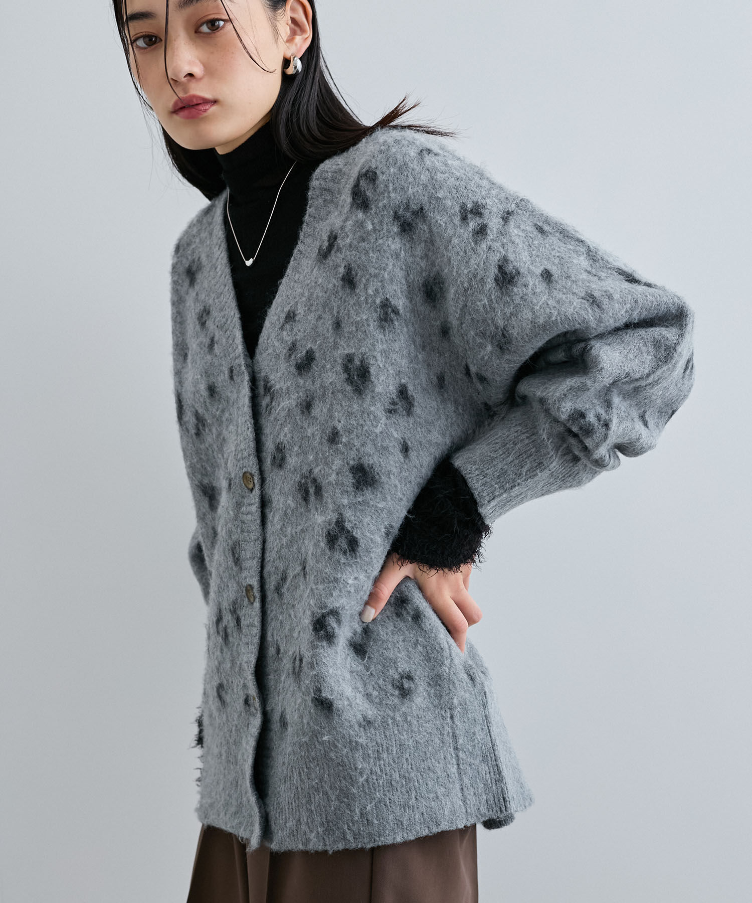 VIS「シャギーレオパードカーディガン」|カーディガン|
