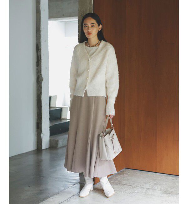 VIS「パールボタンVネック片畦ニットカーディガン」|カーディガン|