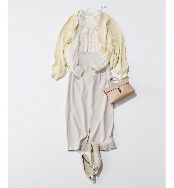 VIS「【美easy】コンフォートツイルウエストデザインIラインスカート【洗える/防シワ/UVケア】」|スカート|