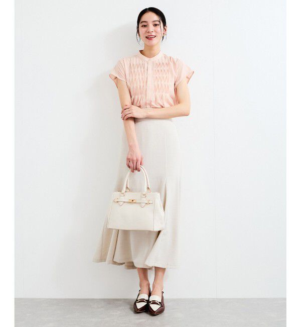 VIS「【接触冷感/洗える】気流染めスモッキングブラウス」|シャツ・ブラウス|