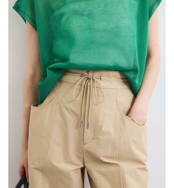 VIS「【接触冷感/洗える】ドロストワイドパンツ」|チノ|