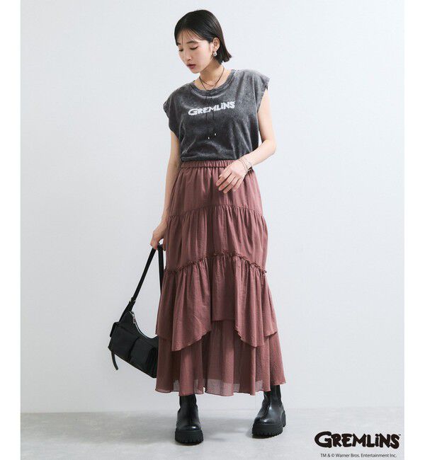 VIS「【グレムリン】VIS別注 ビンテージ風レタリング＆フォトTシャツ」|Tシャツ・カットソー|