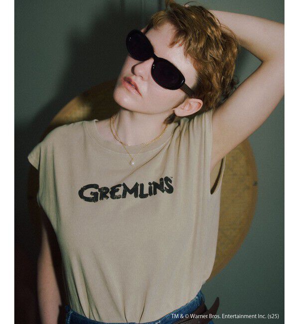 VIS「【グレムリン】VIS別注 ビンテージ風レタリング＆フォトTシャツ」|Tシャツ・カットソー|ベージュ(27)